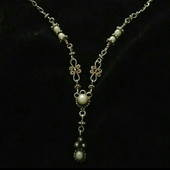 VINTAGE BALI GENUINE PEARL STERLING SILVER NECKLAC - Picture 3 of 8